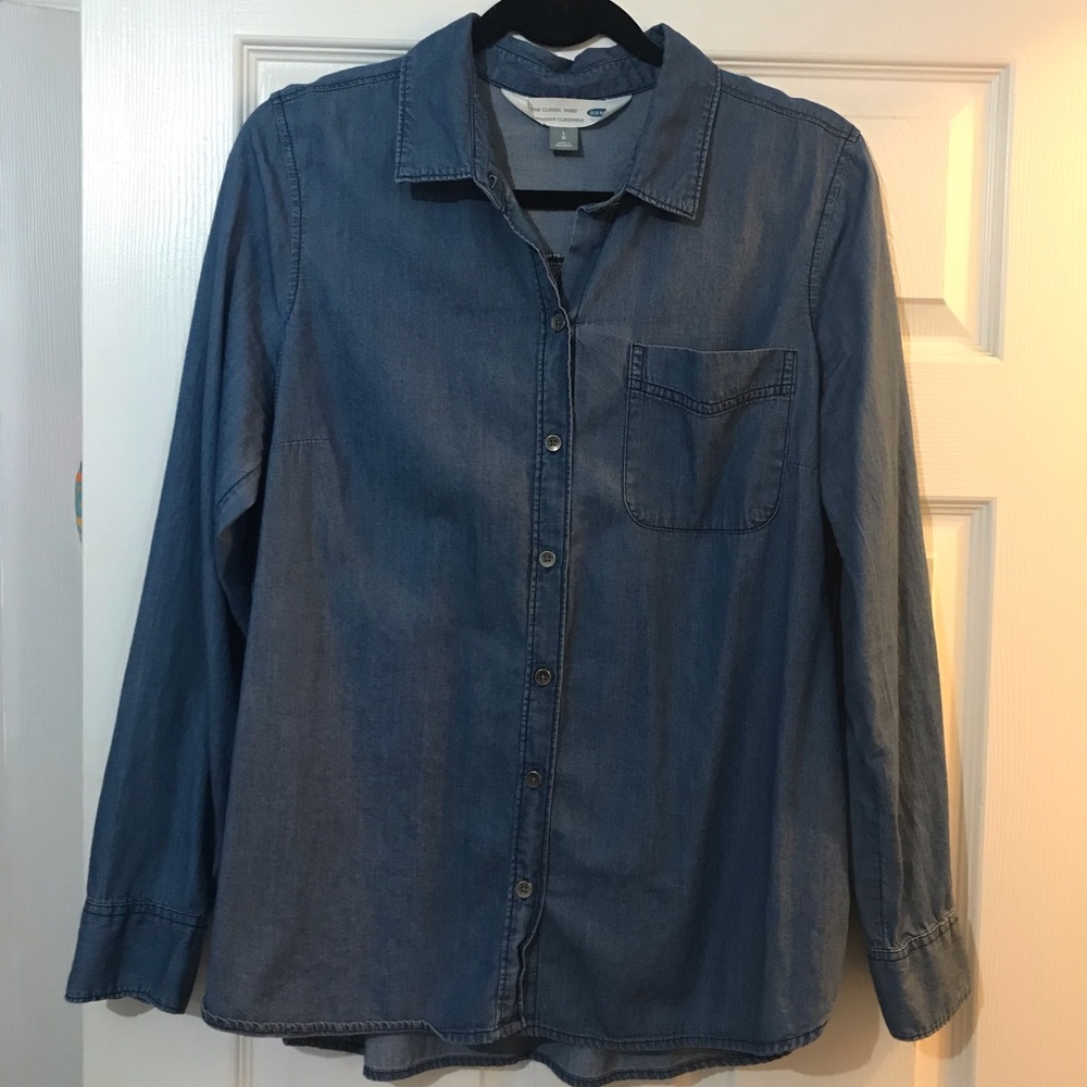 NEW Old Navy Classic Jean Shirt - Dark Blue Jean